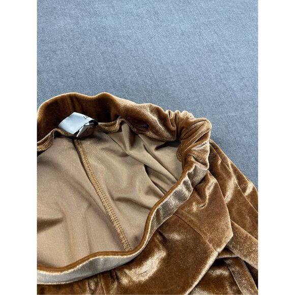 Velvet Flare Bell‎ Bottom Pants Womens XL Brown Boho Retro 70s Festival Lounge - Picture 10 of 13